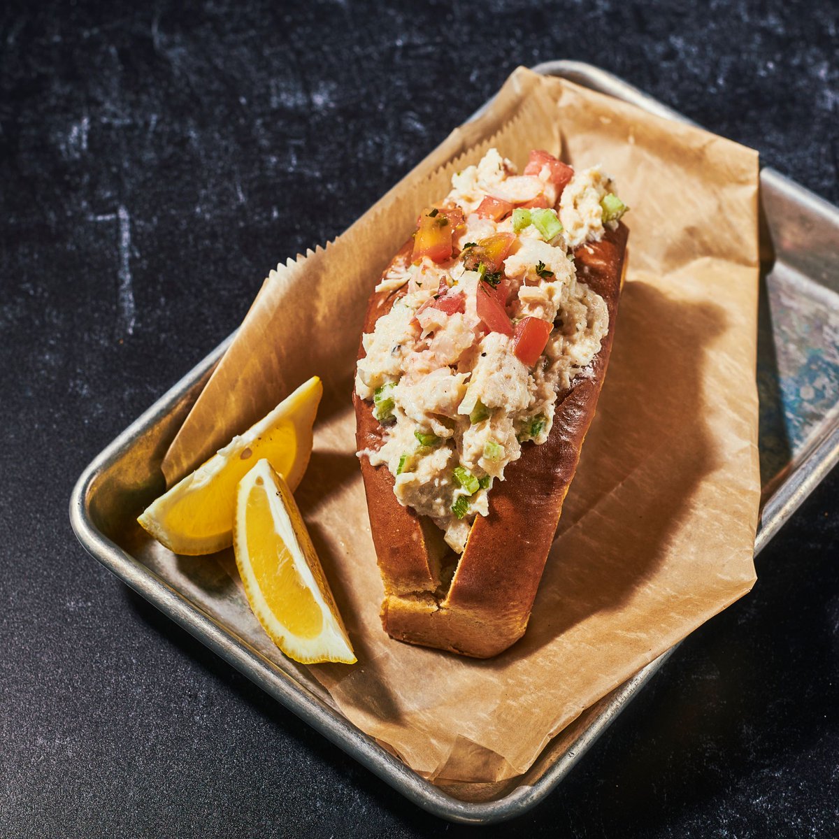 Let’s say what we’re all thinking: It is simply too hot to cook. Why not have dinner with us instead? Our Shrimp and Crab Roll is cool and delicious.