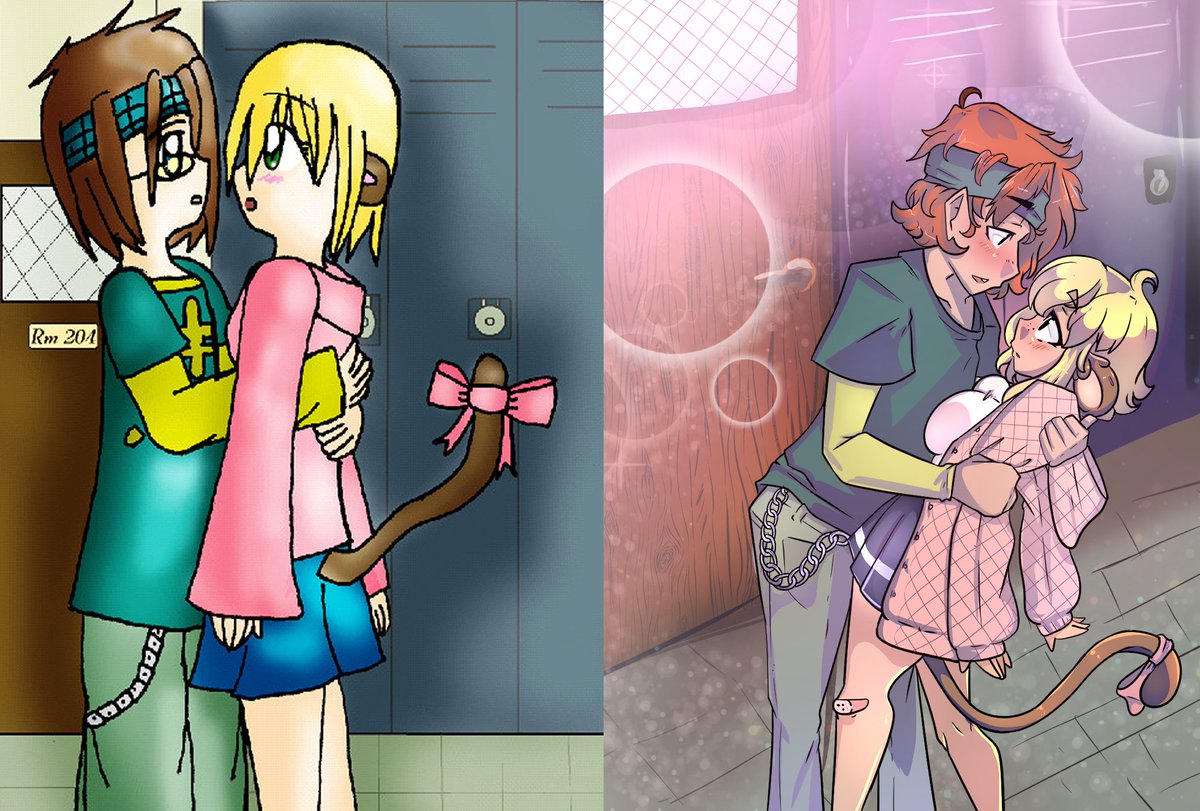 PixelsParasite's tweet photo. When you feel like you're not improving, remember that if you're practicing, you're improving no matter what!  That's how you learn now to airbrush everything. (2008 vs. 2022) 
#artchallenge #10yearchallenge #art #drawagain #redraw https://t.co/DSB4BSCAZq