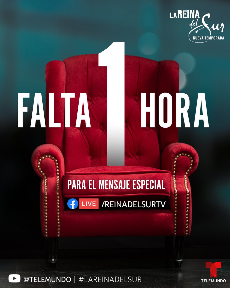 En solo 1 hora sabrás cuál es el mensaje especial que #LaReinaDelSur tiene para ti. ⏳