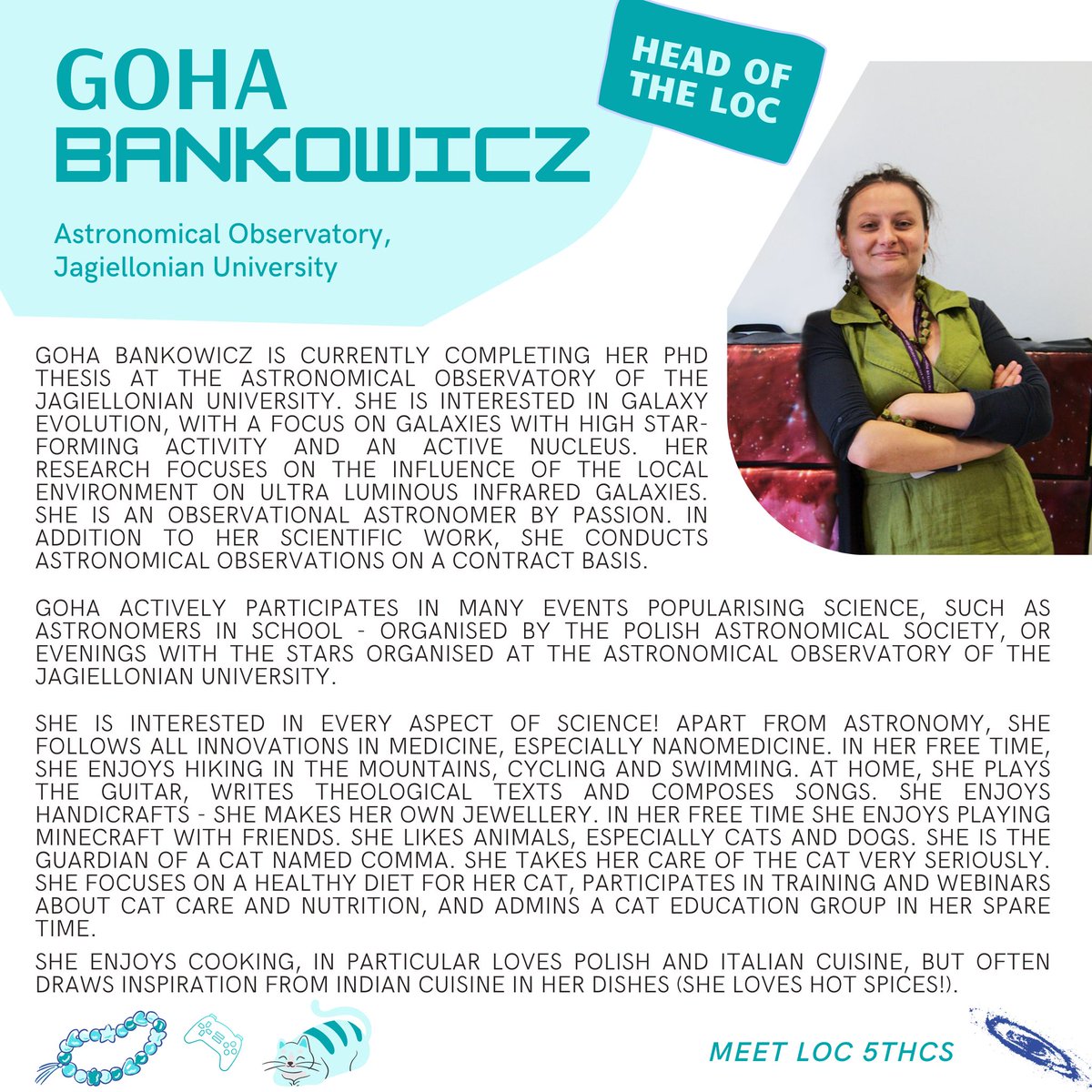CosmologySchool's tweet photo. We present Head of the LOC⭐👑
From the third edition of the Cosmology School, Goha Bankowicz has been taking care of the organization of the Cosmology School.
#meetloc_5thcs https://t.co/CvaAqxBkpm