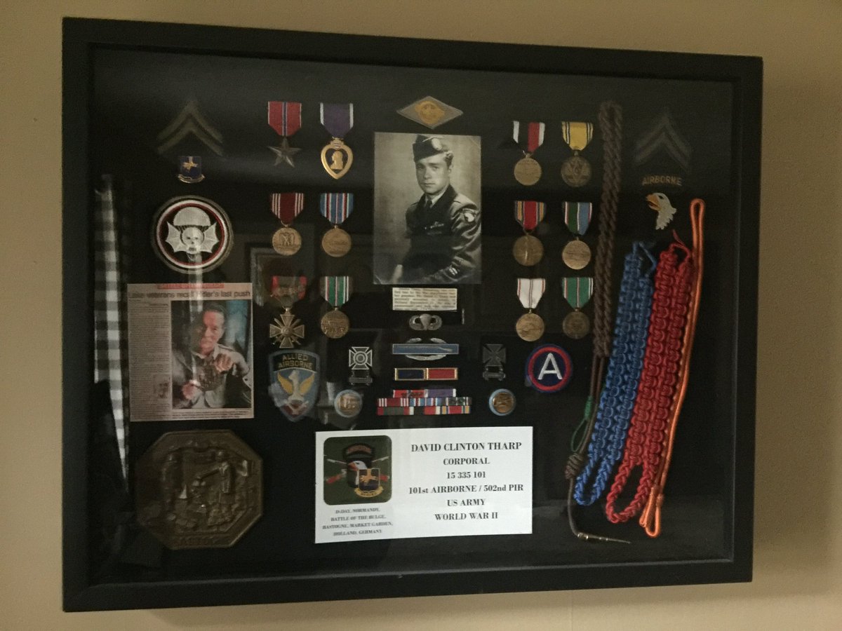 My father, David Clinton Tharp’s military shadow box displaying his #PurpleHeart and medals. 🇺🇸 ComesASoldiersWhisper.com 🇺🇸 #PurpleHeartDay