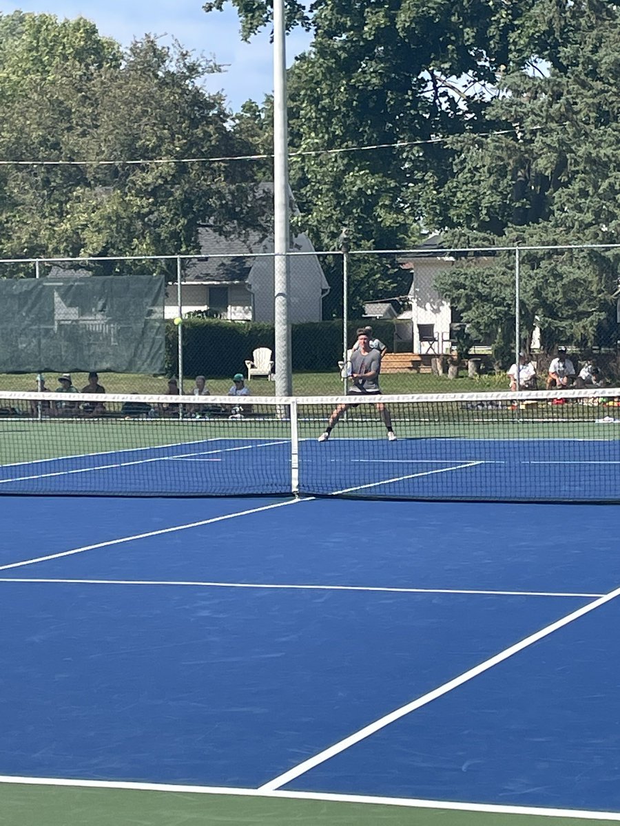 SalChamberlain's tweet photo. Great effort in the first singles match. Rakitka Galwa fell short 2-6, 0-6 and Jeff Bodner 6-4, 3-6, 3-6 to Sask @Team_EquipeNB @10sNB  #teamNB https://t.co/FvXv1NKJgM
