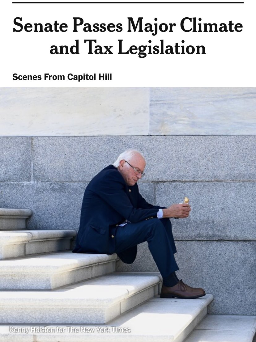jasmineoang's tweet photo. this @nytimes pic of @BernieSanders after the vote is giving me bernie mittens meme energy https://t.co/pg1v5pullA