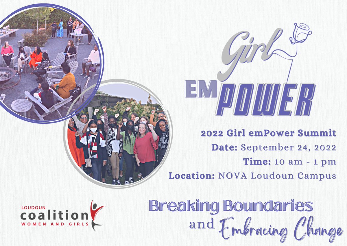 Join LCWAG for the third annual Girl emPower Summit on Saturday, Sept. 24, 2022! This unique, free event is led by girls, for girls in the Northern Virginia region.

🔗 REGISTER: lcwag.org/girl-empower-s…

#AWSInCommunities #LoveLoudoun #NOVAevents