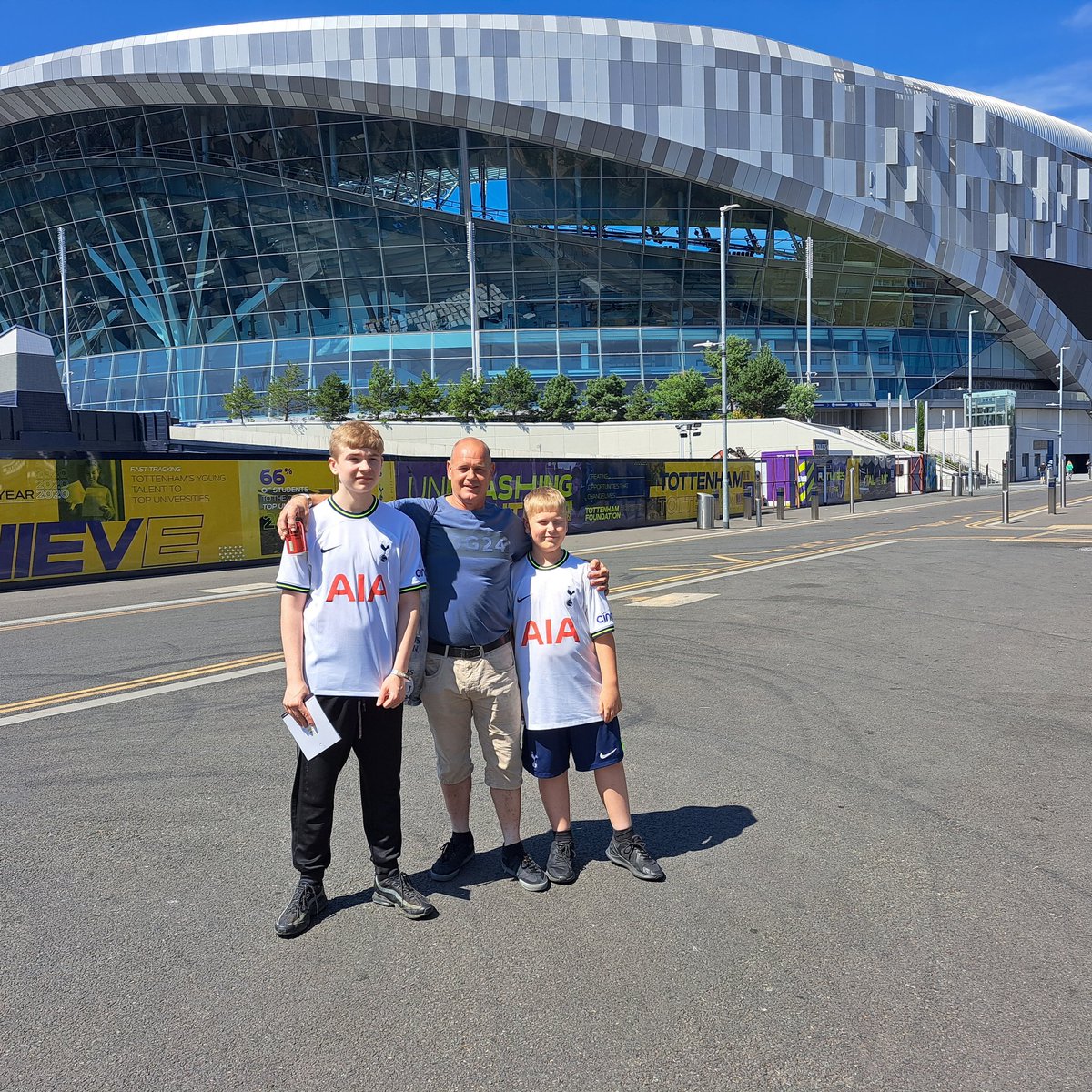 Beautiful day at Tottenham however we went to the Olympic park got lost ended up in front of westham stadium right before the first match of season.  We are still alive but it was close as we where shouted at with bottles brandished etc 60.000 westham fans