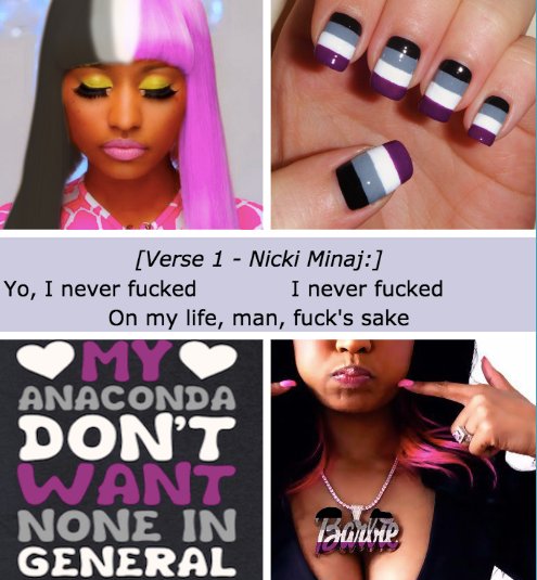 RT @sonyashea3: i think about the nicki minaj asexual moodboard truly like 4 times a week https://t.co/5F1I3Ko0Tv