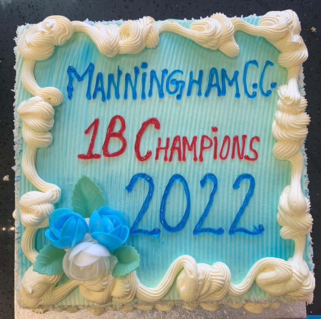 ManninghamYcc's tweet photo. Manningham are 2022 Division 1 B Champions after beating 2nd place  visitors Raja Riders by 131 Runs. Kamran's 98* helped the Champions put on a massive score of 244 runs. The visitors were bowled out for 113. Brutal balling by Kamran 4/4 in 2.5 secured MCC the Championship. https://t.co/FkhDnUaXJq