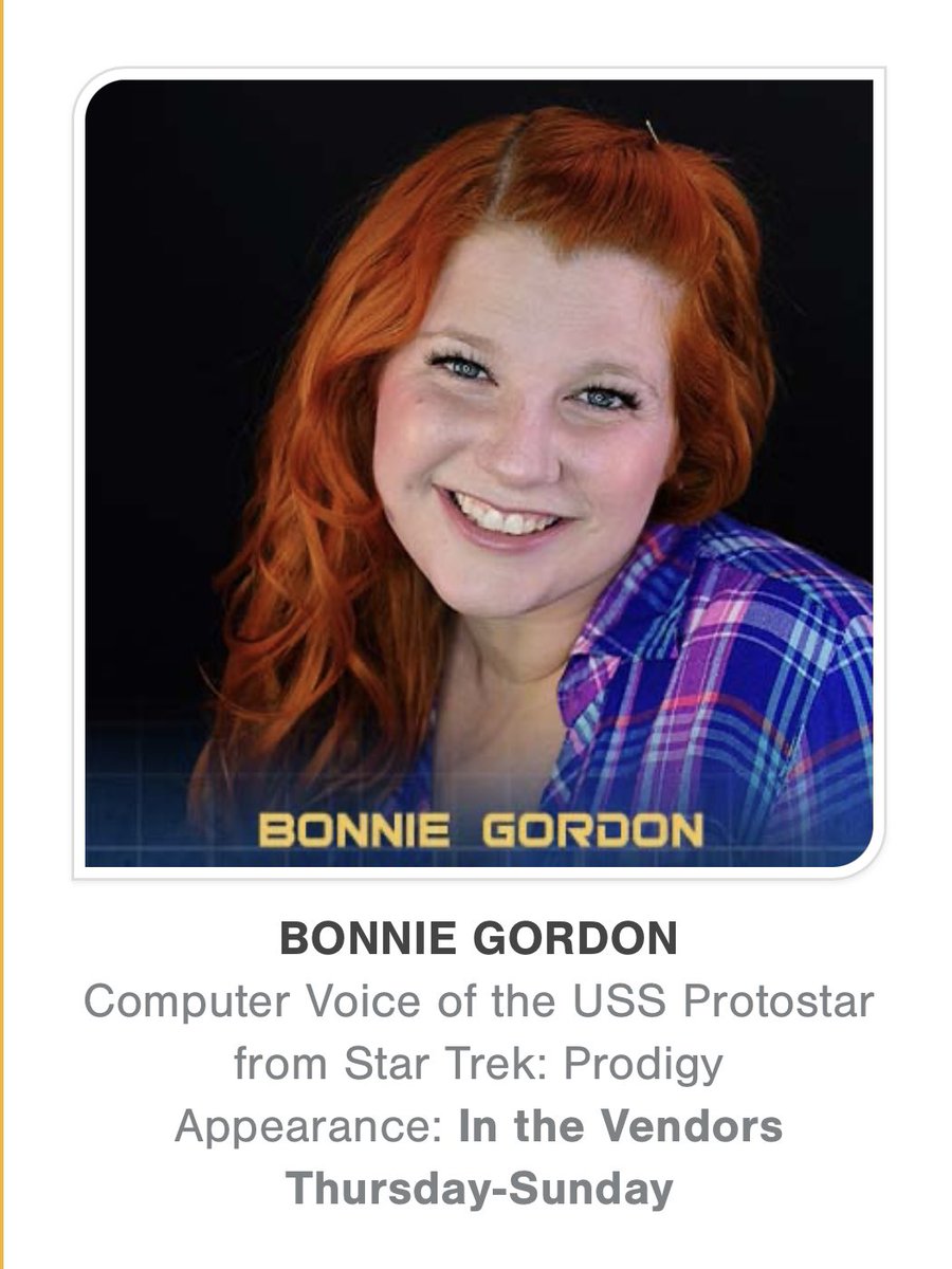 Bonnie Gordon🖖🏼 (@bonniebellg) on Twitter photo Officially announced on the <a href="/CreationEnt/">Creation Entertainment</a> website!
Catch me at #56YearMission #LasVegas at the end of August!
Keep an eye out soon for more details of where to find me on the floor and some possible singing/music surprises through the con & event schedule! 🖖🏼 Officially announced on the <a href="/CreationEnt/">Creation Entertainment</a> website!
Catch me at #56YearMission #LasVegas at the end of August!
Keep an eye out soon for more details of where to find me on the floor and some possible singing/music surprises through the con & event schedule! 🖖🏼