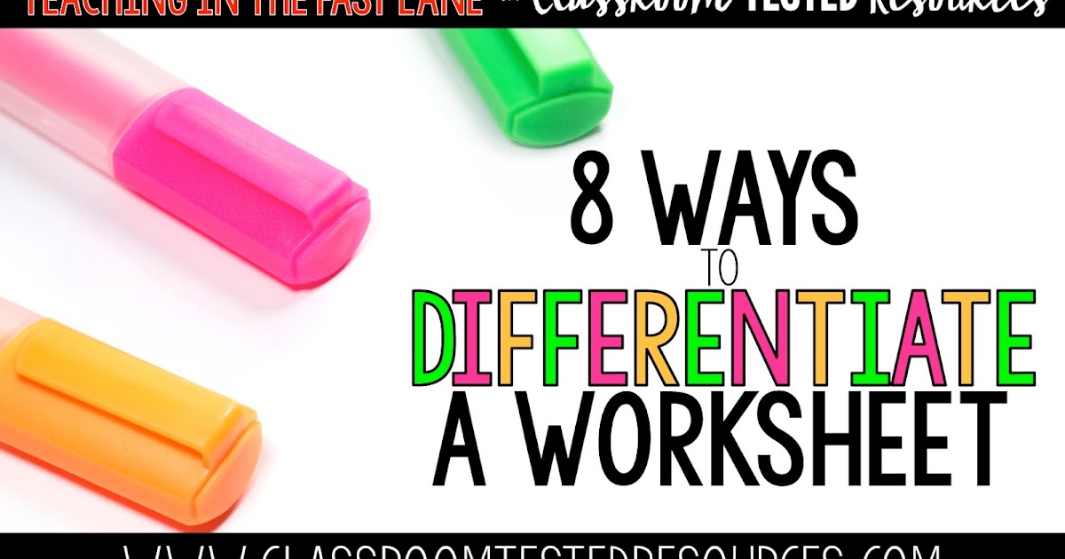 8 Ways to Differentiate a Worksheet 

bit.ly/3d6xs7m via Classroom Tested Resources
#teachertwitter #edu #learning