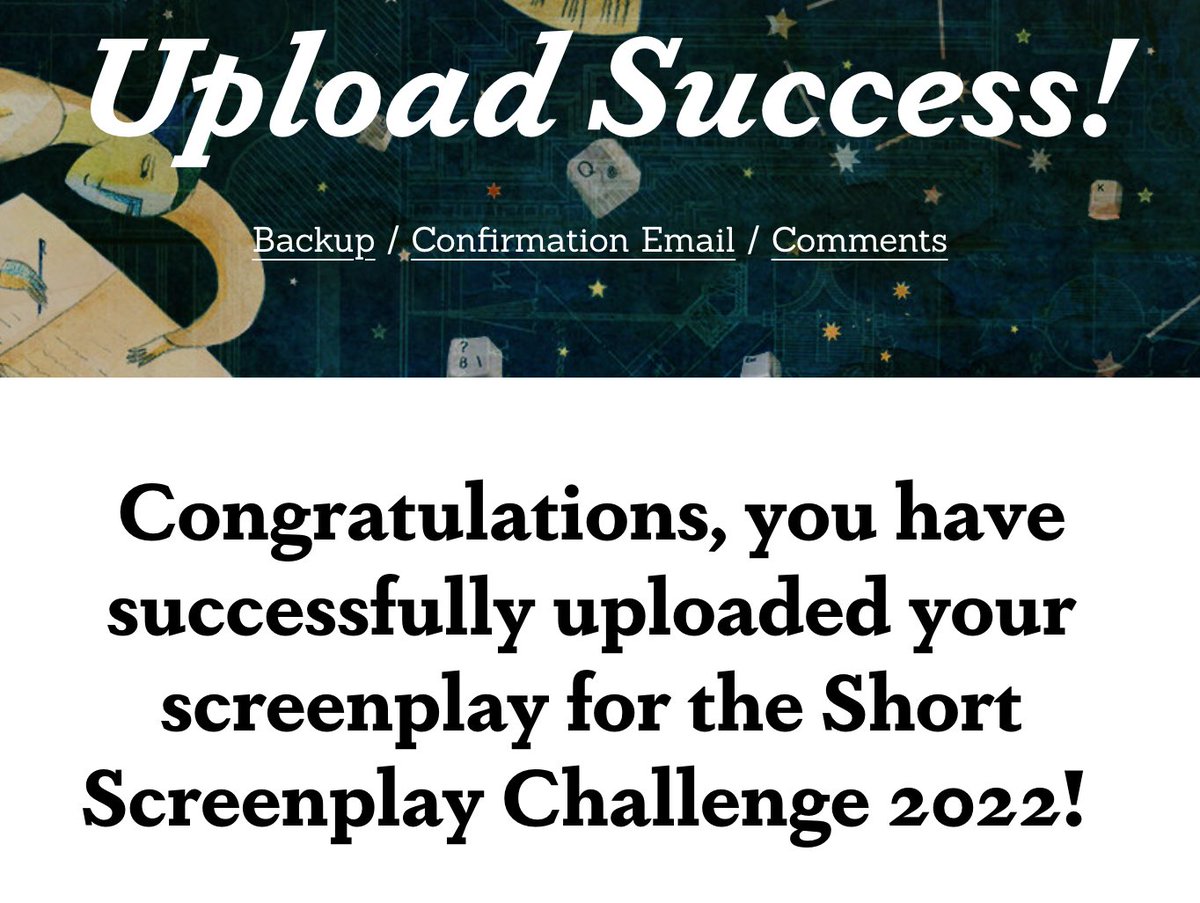 writerly203's tweet image. Officially submitted to the first round of #NYCMidnight. I was a bit frantic as always, but I think I’ve finally found a good process for these challenges. How are we doing writers? Anyone in group 4 on here?#ShortScreenplayChallenge2022