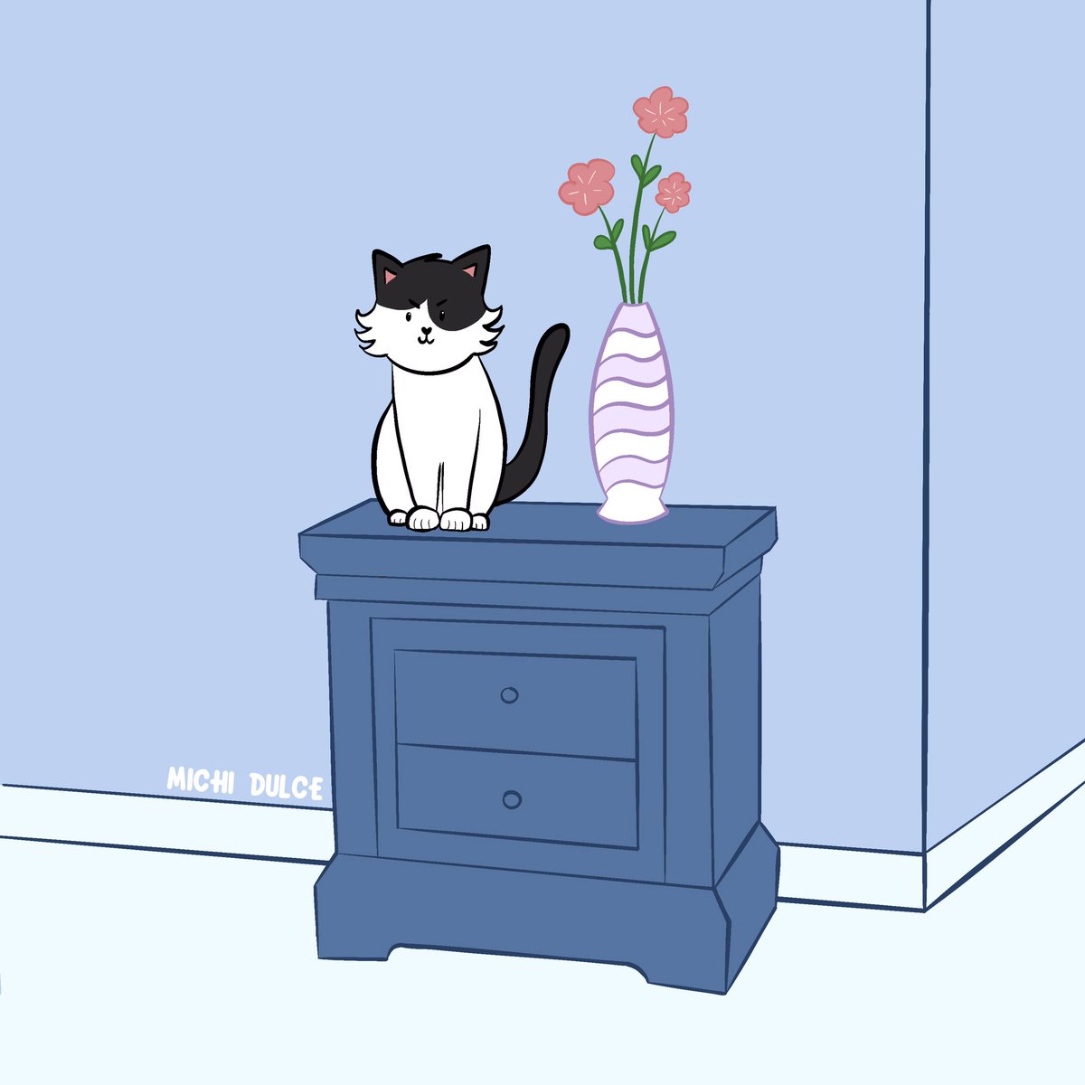luisitomichii's tweet photo. Cuarto azul💙✨
Luisito ama subirse a los muebles y ser parte de la decoración~
~
~
~
#michidulce #luisito #drawing #illustration #kidlitillustration #gato #cute #artist #kitty #cat #neko #かわいい #ねこ #고양이 #구여워 #blue #azul #gatito #michi #artsy #kidlitillustrator https://t.co/2rYi9KmK0K