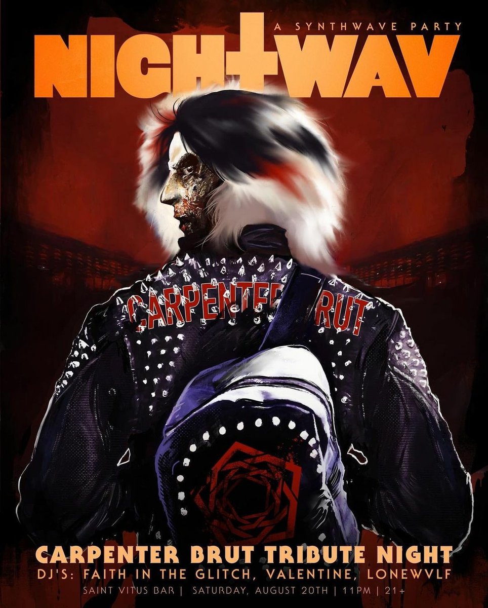 Sat, August 20th and this time around we are doing a 𝐓𝐫𝐢𝐛𝐮𝐭𝐞 𝐍𝐢𝐠𝐡𝐭 for one of the pioneering musical acts of the Darksynth sound we have all come to love, the one and only 𝐂𝐀𝐑𝐏𝐄𝐍𝐓𝐄𝐑 𝐁𝐑𝐔𝐓! Linktr.ee/nightwav