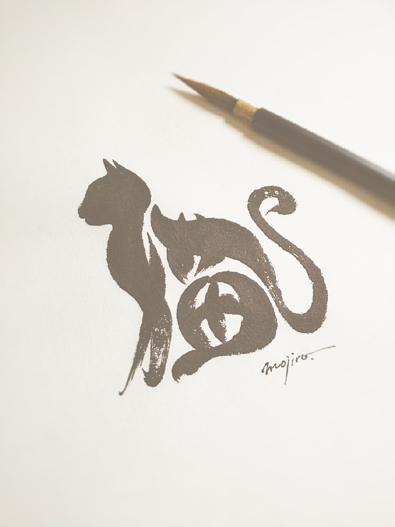 猫の絵 猫の絵アクリル画no.47A5サイズ