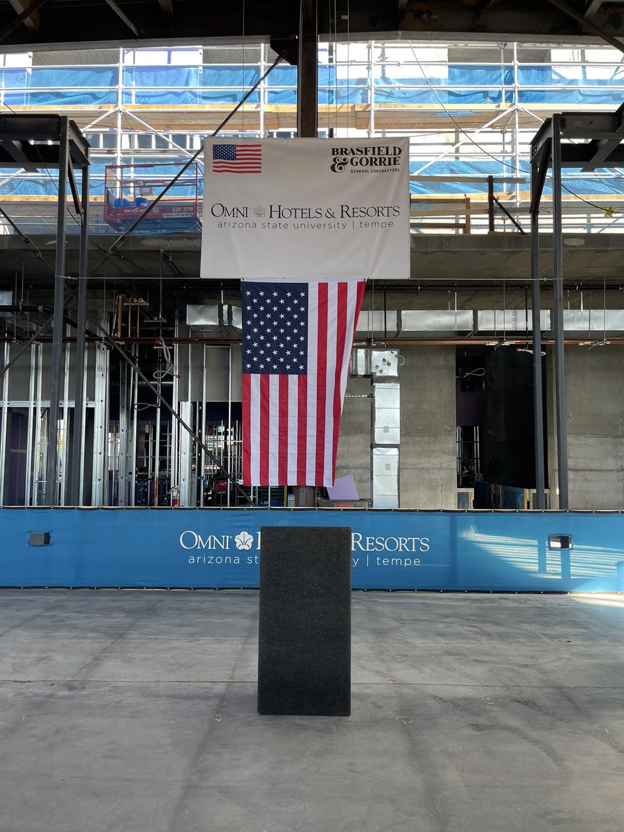 We are excited that Omni Tempe Hotel is coming to ASU campus! Built by Brasfield &amp; Gorrie. Every building needs a great contractor like B&amp;G and every QB needs a great line like the ASU OL! #omni #CraneWorks <a href="/ASUFootball/">Sun Devil Football</a>