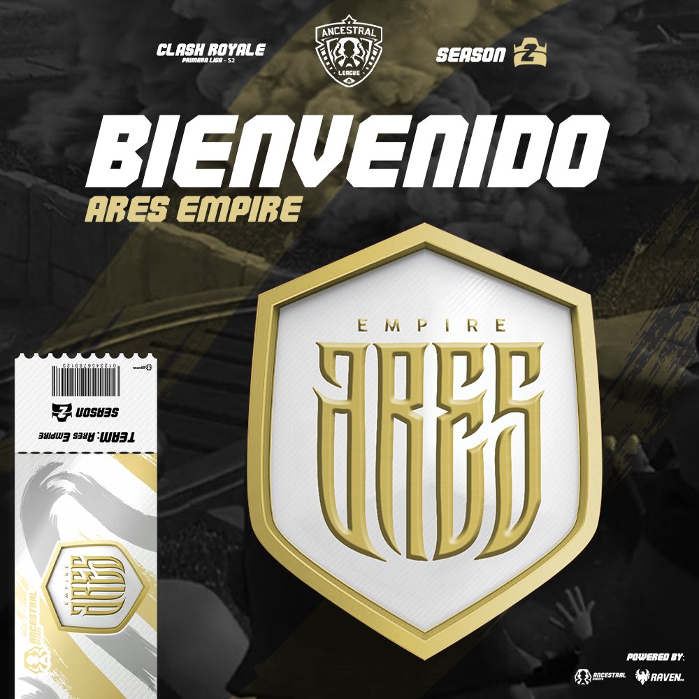LE DAMOS LA BIENVENIDA AL EQUIPO 
@AresEmpireGG_  👑🎉

ClashRoyale - S2 x Ancestral Events.