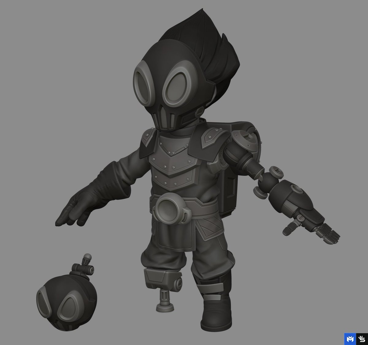 🤖 Mad Engineer (work in progress) 
He builds little robots and throws them on the battlefield to fight.