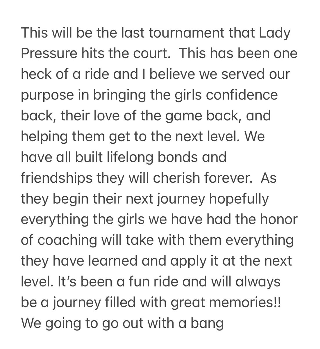 lady_pressure's tweet photo. This one is tough but the last 3 years have been fun! Thank you to all the parents and players! #WTD @jbarksdale04 @myracledanyel10 @Ms_D1shelby @RhiannaHill8 @mya94447204 @dmwoods23 @kenzieheeke @_arianadiaz0 @brooke_3214 @emaleesmith22 @TuckTeighlor @T_amiyah18 https://t.co/zw7BldBJIK