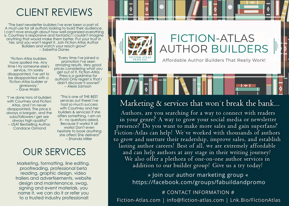 #Authors, are you ready to gain new followers, subscribers, &amp; superfans? We can help! Join my marketing group for affordable promotion opportunities! Don't forget to tell your friends! facebook.com/groups/fabuild…
#amwriting #indieauthors #selfpublishing