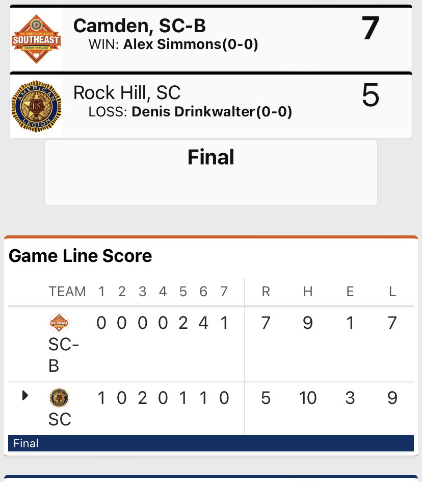 SCALBOfficial's tweet image. ⁦@P17Baseball⁩ Win the SE Regional and advance to the ALB World Series!