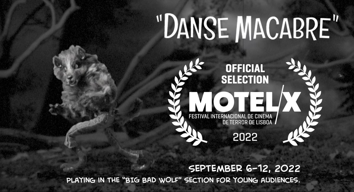 Thrilled to be included in this year's @motelx Lisbon International Horror Film Festival! We are running in the 'Big Bad Wolf' section for the wee audiences. September 6-12, 2022! #indiefilm #animation #stopmotion #werewolf #skeletons #skeletondance #womendirectors #lobomau