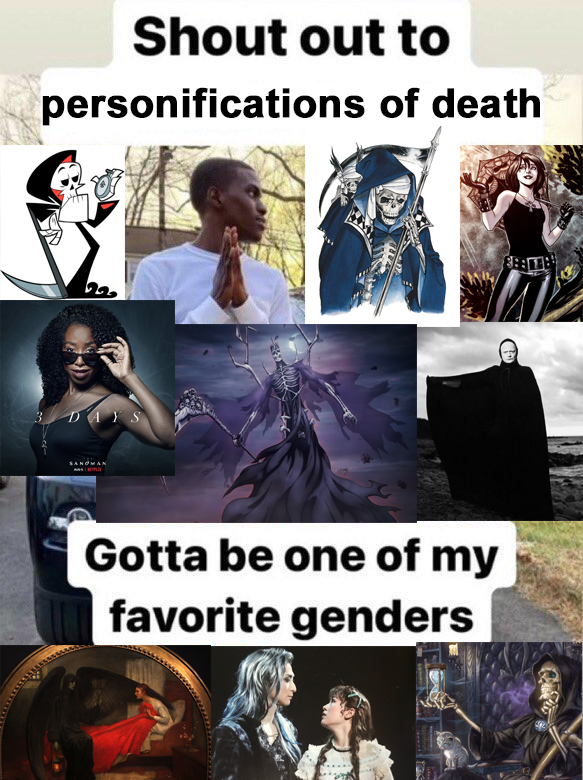 thinking about all the different depictions of the grim reaper in media 🖤