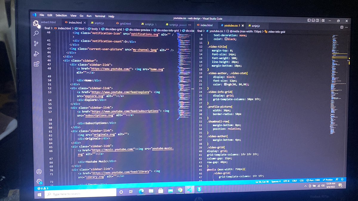 jnrsinem's tweet photo. Day 37/100
Finished the YouTube clone using HTML & CSS only, and made some research on the project that was given to me by @AptechEdu
#100DaysOfCode #TechTwitter
#avascript #html #DEVCommunity
#FrontEndDeveloper
#100daysofcodechallenge
#avascript #CSS3 https://t.co/JfJx0gT9mg