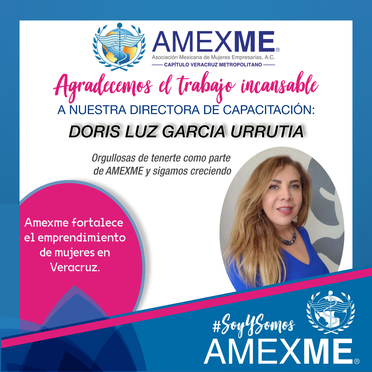 ✅Amexme fortalece el emprendimiento de mujeres en Veracruz
 📍Una de las características de las empresarias Amexme es su fortaleza, nos apoyamos para crecer como empresarias y mujeres líderes, y nuestra Directora de Capacitación Dorisluz Garcia  es un ejemplo de ello.