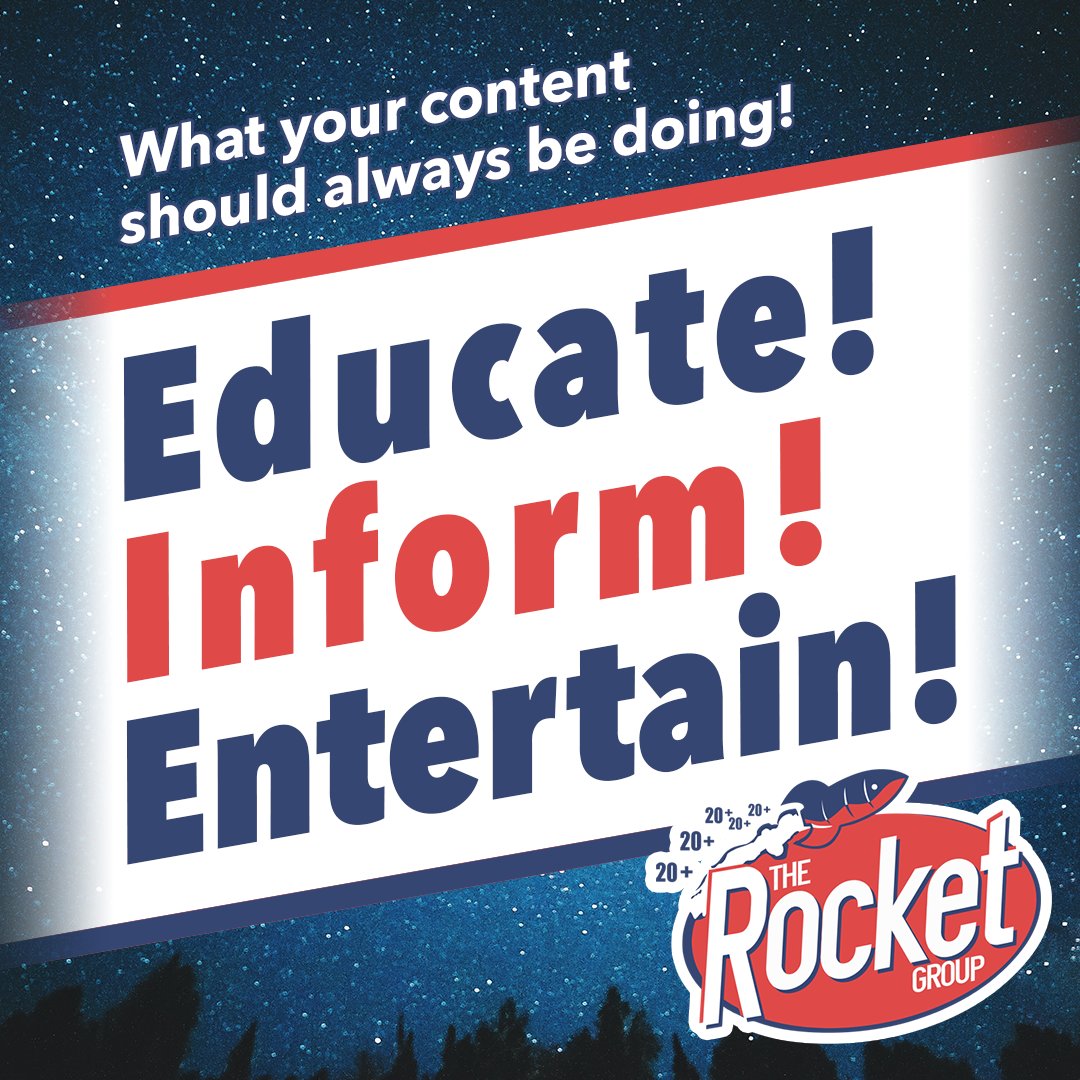 Aim for three of these with your content  and you'll be golden, nail two of them and you'll be great, get one of them with your content and you'll still have purpose and value!

RocketGroupLLC.com #RocketGroup #CoolStoryGus