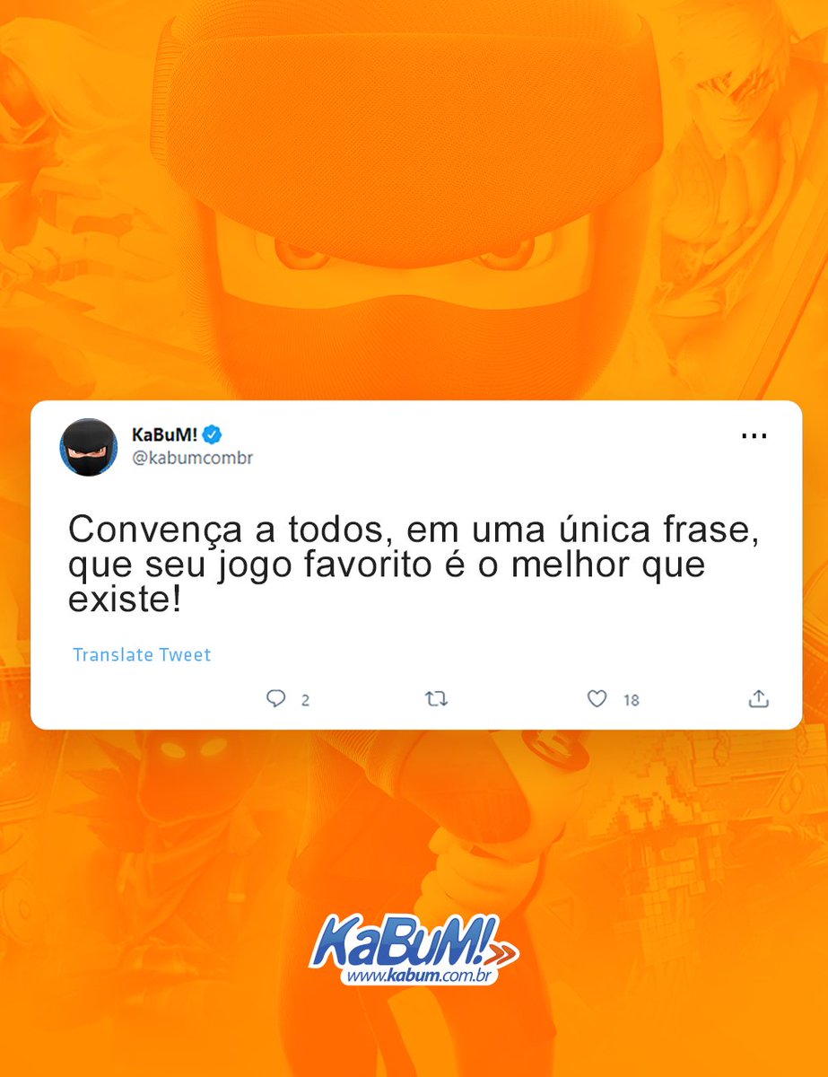 kabumcombr's tweet image. Que comecem os jogos! #ContaProNinja