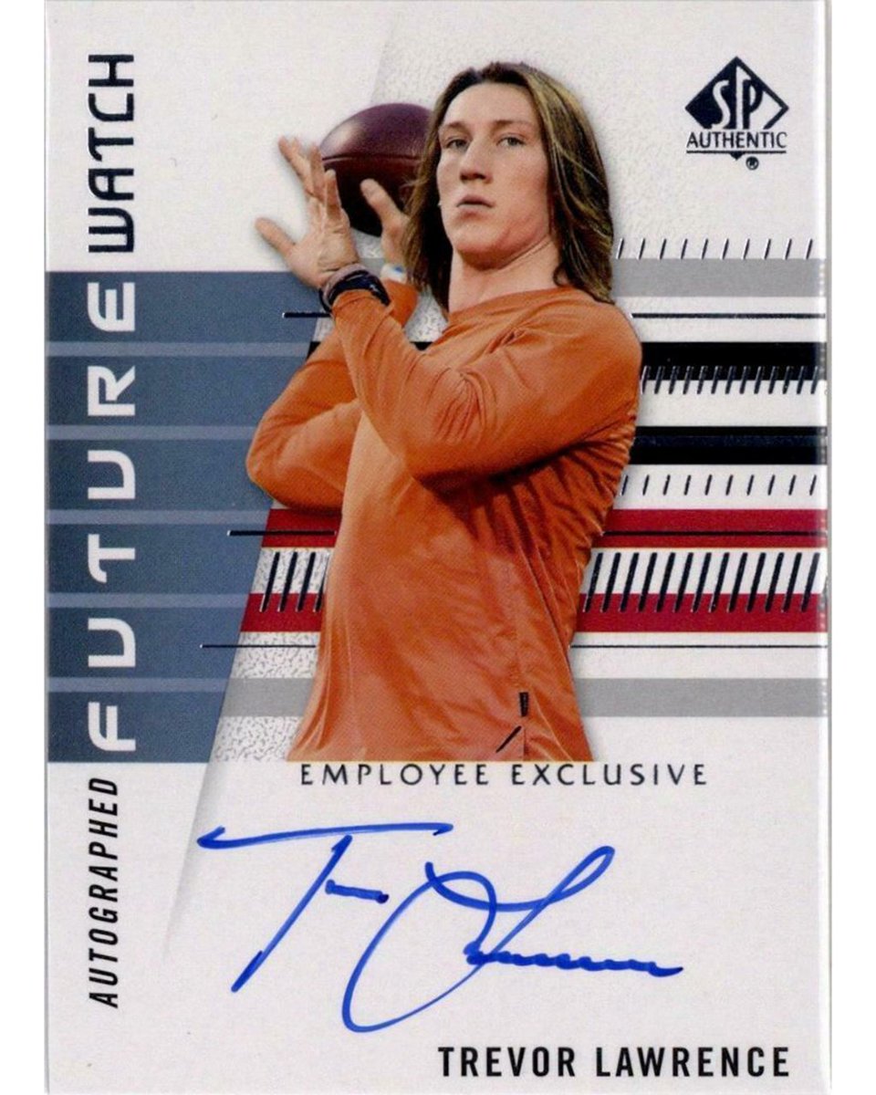 Cardvertisement's tweet photo. - 2021 UPPER DECK EMPLOYEE SP AUTHENTIC FUTURE WATCH TREVOR LAWRENCE AUTO CARD
- $605.95 via ebay seller: dacardworld
- Listing link in bio

#footballcards #sportscards #whodoyoucollect #thehobby #nfl #football #paniniamerica #panini #tradingcards #topps #baseballcards https://t.co/juamODPjkd