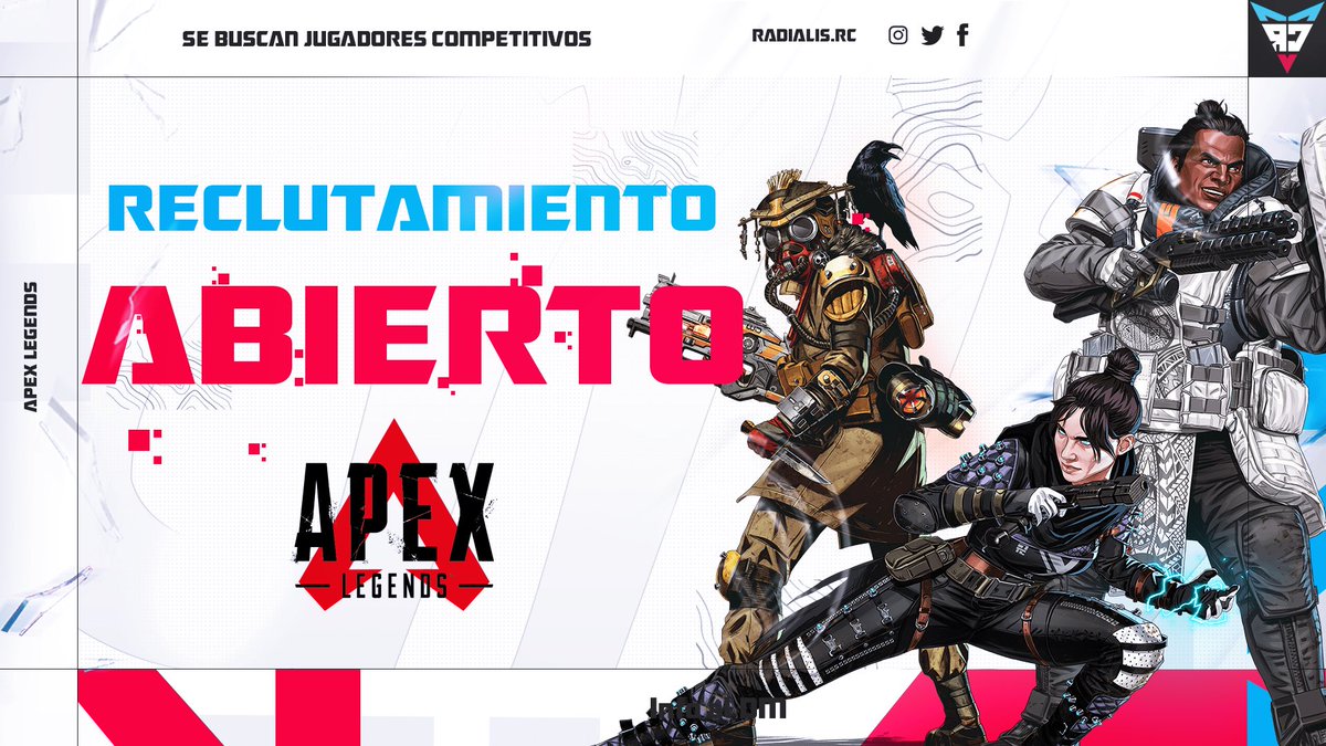 ¡RECLUTAMIENTO ABIERTO!

Esta vez traemos la apertura del reclutamiento para jugadores competitivos de Apex Legends.

Requisitos:
-Platino o superior
-Mayor a 16 años 
-Disponibilidad horaria 
-Region:LAN

forms.gle/KnUowFS2ph3Lx4…

#RC4ever