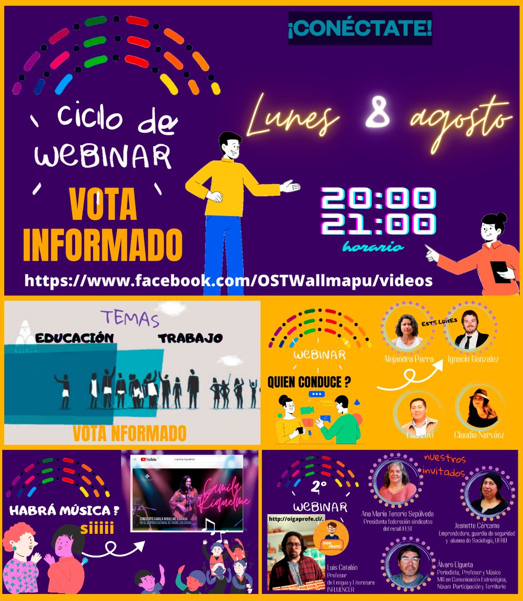 AninaoLevi's tweet photo. 🟢 LUNES 08 DE AGOSTO 2º WEBINAR DE "VOTO INFORMADO"
TEMAS *EDUCACIÓN Y TRABAJO*
vota informado 🗣👨🏻🎨👩🏽🏫👩🏽🎓🤵🏻👩🏽💻
💙
@Desper1Wallmapu
@OSTWallmapu
Comando Movimientos Sociales x el Apruebo en Wallmapu 💪💪
#MayPilen
#FelepeMay #AprueboNuevaConstitucion
#AprueboSinMiedo https://t.co/vb39zeBMqD