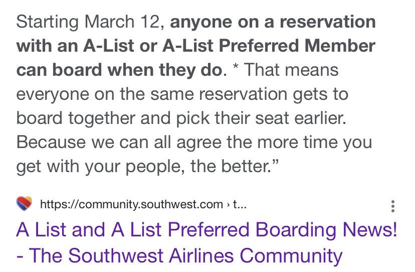 Just boarded an <a href="/SouthwestAir/">Southwest Airlines</a> flight and was told kids couldn’t board with me because they weren’t in the A-group, despite their own rules that say they can. Pointed this out and  was told I was wrong - yet here it is ok black and white. SMH