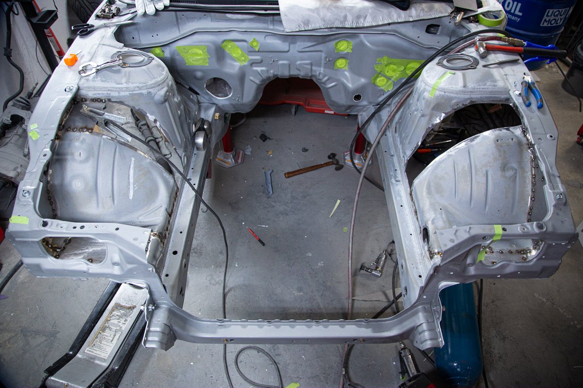 EsotericS15's tweet photo. April 15 2022, the OEM metal is moved forwards 70mm to create more space for wheel clearance. https://t.co/jtD2kNOE36