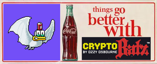 StrayCryptoDog's tweet photo. My newest mutant bat, the very first Cola Cad @CryptoBatzNFT!
"..things go better with CryptoBatz.."
(Check out that official bottle!)
Only a few days left before bat holders get their official @oncyber MetaCave. Snapshot is tomorrow, so go scoop now!🦇

#BiteFest
@RealSupDucks https://t.co/2SPb4axUYP