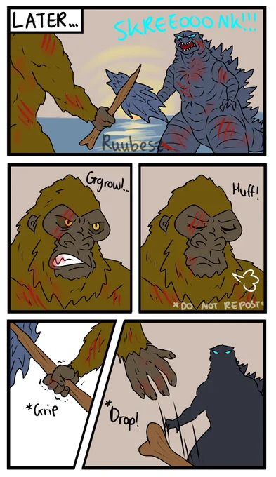Godzilla does not understand...
Kong's trying his best tho, ok?
It's not his fault for having a big cake ya know
(2/2) 