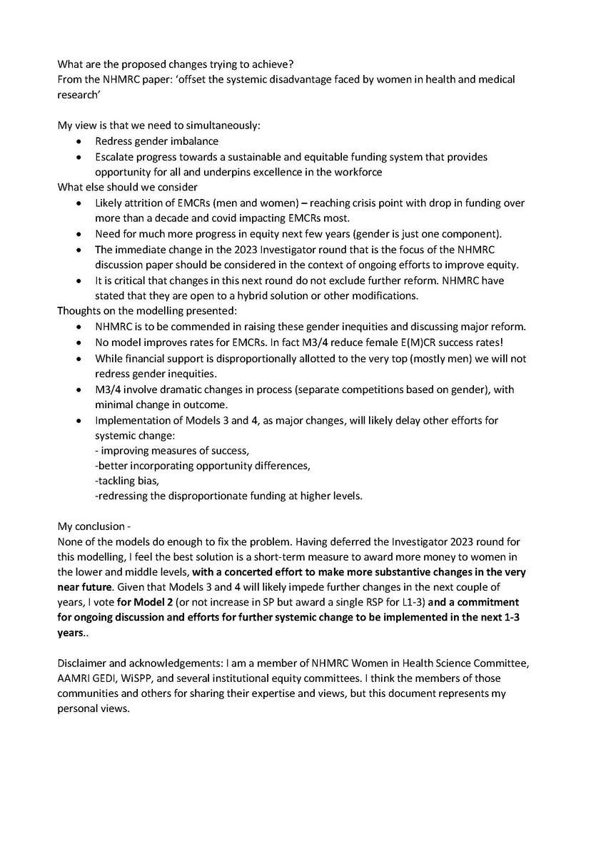 Now is the time for all members of the sector to engage in this discussion through informal and NHMRC-organised forums and online voting.

My views: