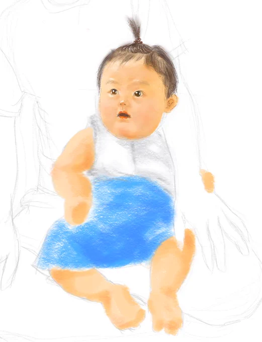 うちの息子のどすこい期です#イラスト #赤ちゃん 