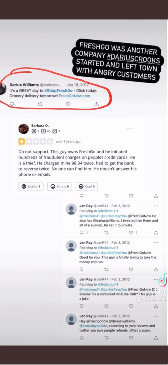 duppyganger's tweet image. First screengrab is @dariuscooks denying being affiliated with Freshgo, others are proof that he was the Scammer in Charge #dariuscrooks #freshgo