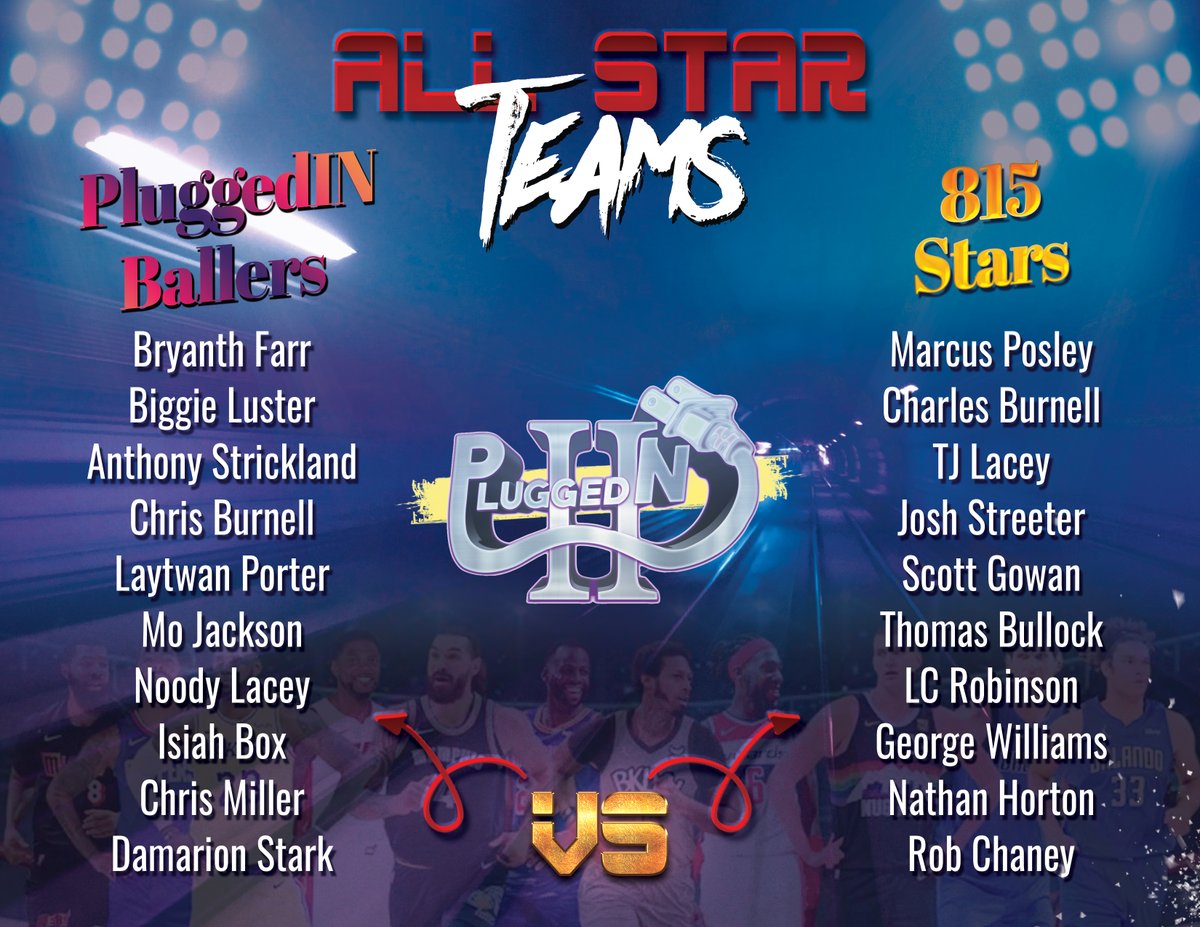 PluggedINCEO's tweet photo. INTRODUCING YOUR PLUGGEDIN II 815 AREA ALL STARSSSSSS 🔥🔥 Come check out the PluggedIN Ballers Vs. 815 Stars September 17th, 2022 at PluggedIN II 💜

Click the link for Admission Tickets &amp; Vendor Passes ⚠️ YOU NEED TO BE HERE ⚠️ 

https://t.co/mnyRsMcCc6 🔌 https://t.co/94qxKImxjo