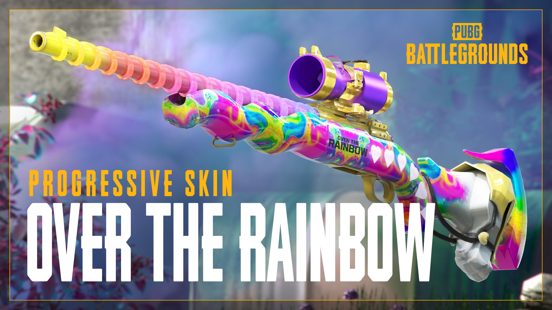 Pubg Japan アップデート19 1で新たに登場した成長型武器スキン Over The Rainbow M24 を隠れ家から見つけましょう 販売期間 Pc 8 10 水 メンテナンス終了後 11 30 水 11 00 Console 8 18 木 メンテナンス終了後 11 30 水 13 00