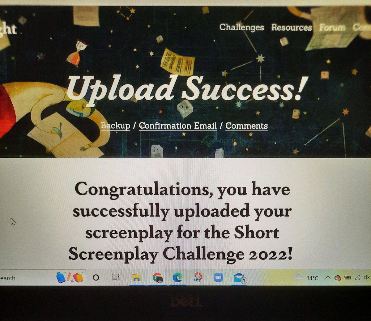 purekat's tweet image. Not quite down to the wire, but not far off.  Phew!  BED TIME.  Good luck everyone ✨️ #ShortScreenplayChallenge2022