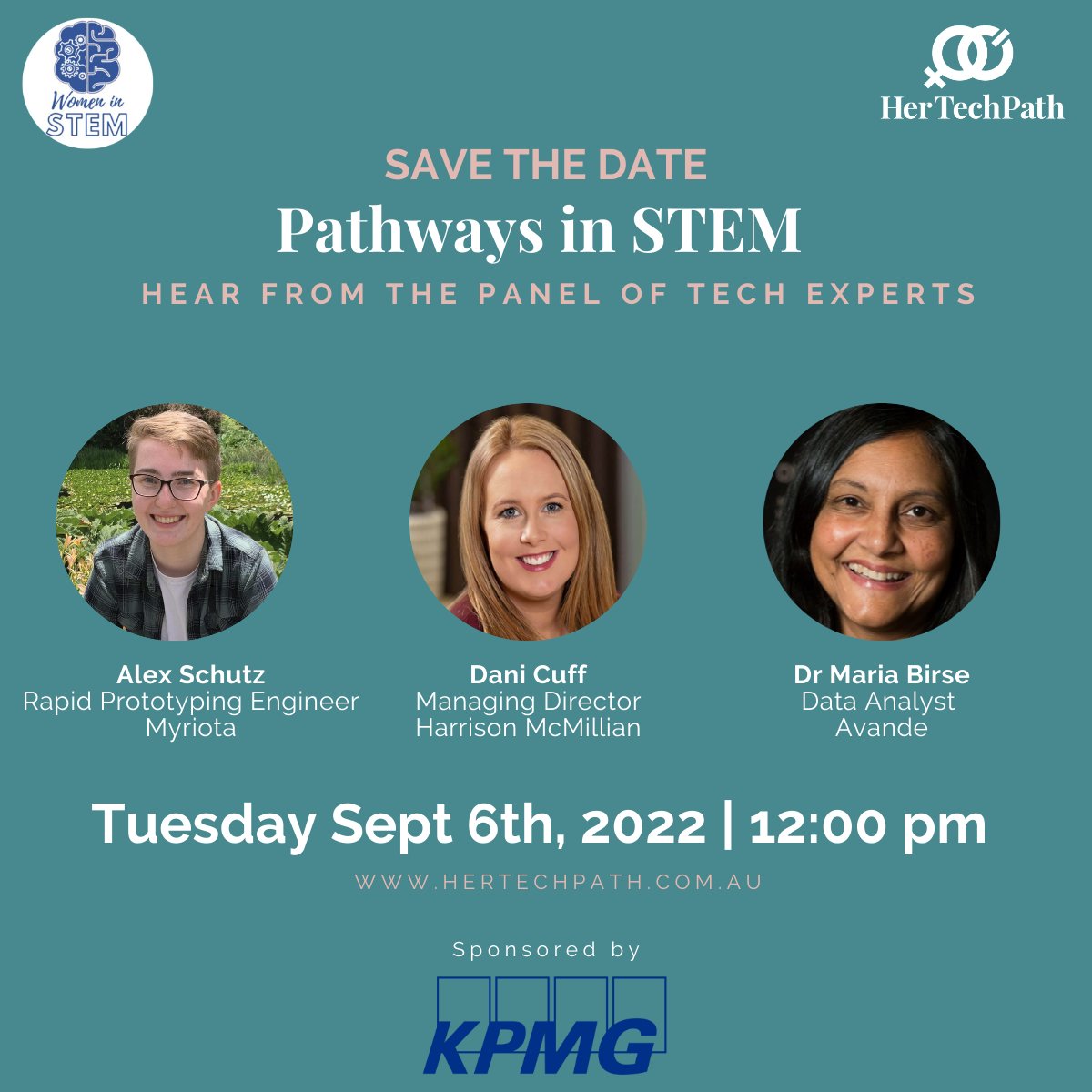 Proudly partnering with UniSA's Women in STEM Club, we welcome three women with very different Pathways in STEM to share their stories and experiences in this panel discussion. Proudly Sponsored by KPMG

#womenintech #womeninstem #stem #science #tech #stemcareers #pathwaysintech