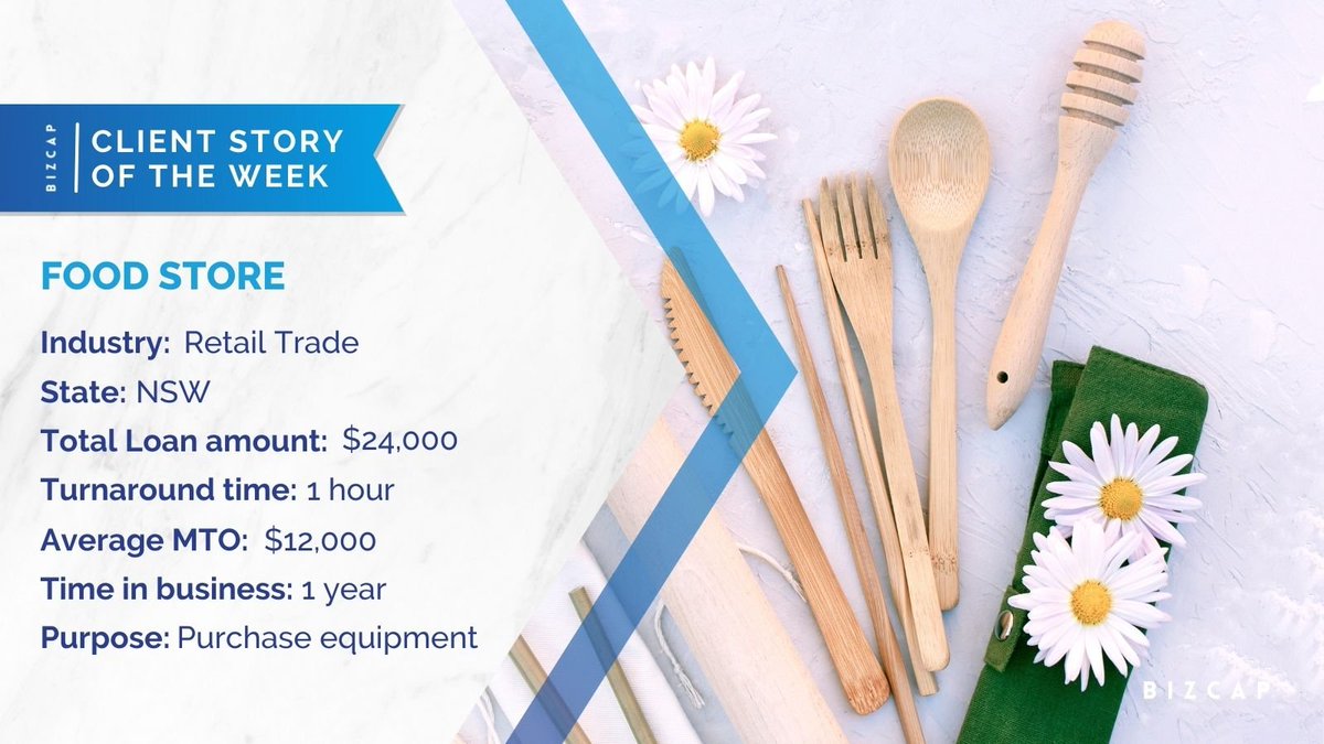 An NSW Food Retail Shop searching for $24,000 to make an urgent payment for new set of fridges after their funding fell through last minute.
Bizcap understands the need to access funds fast. Visit bizcap.com.au or call 1300 922 223.
#smefinance #smelending #smebusiness