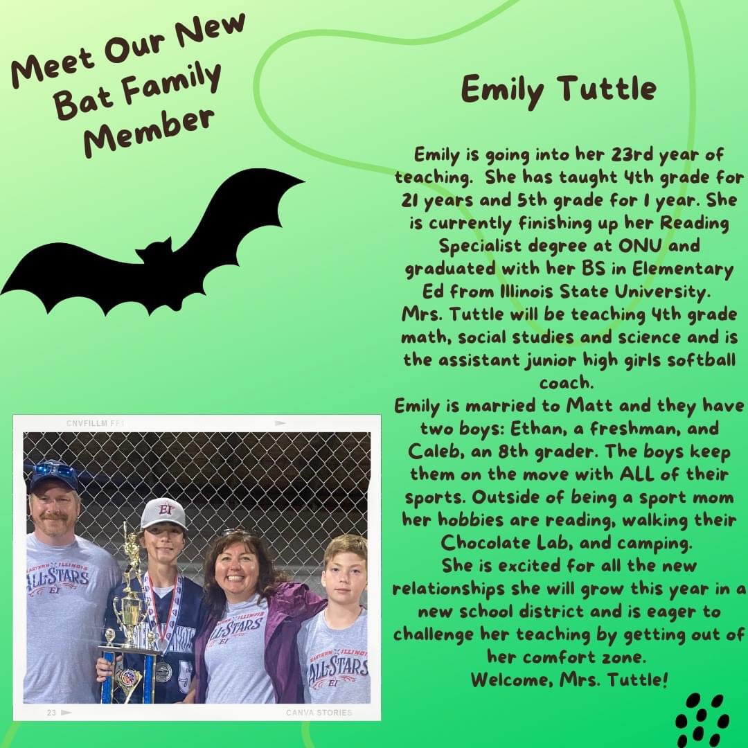 Welcome, Mrs. Tuttle 💚🦇🔥 #mbats202223 #leadteachlearnwithpassion