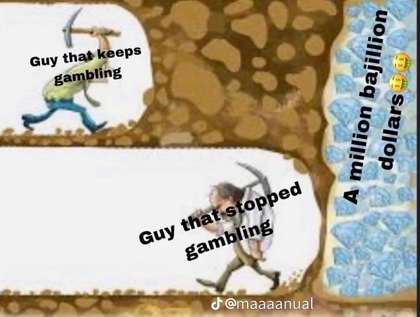 LowTierOdyssey's tweet photo. I, Low Tier Mevans, encourage you to gamble. I hope you lose all your money. https://t.co/8ypBkIctzg