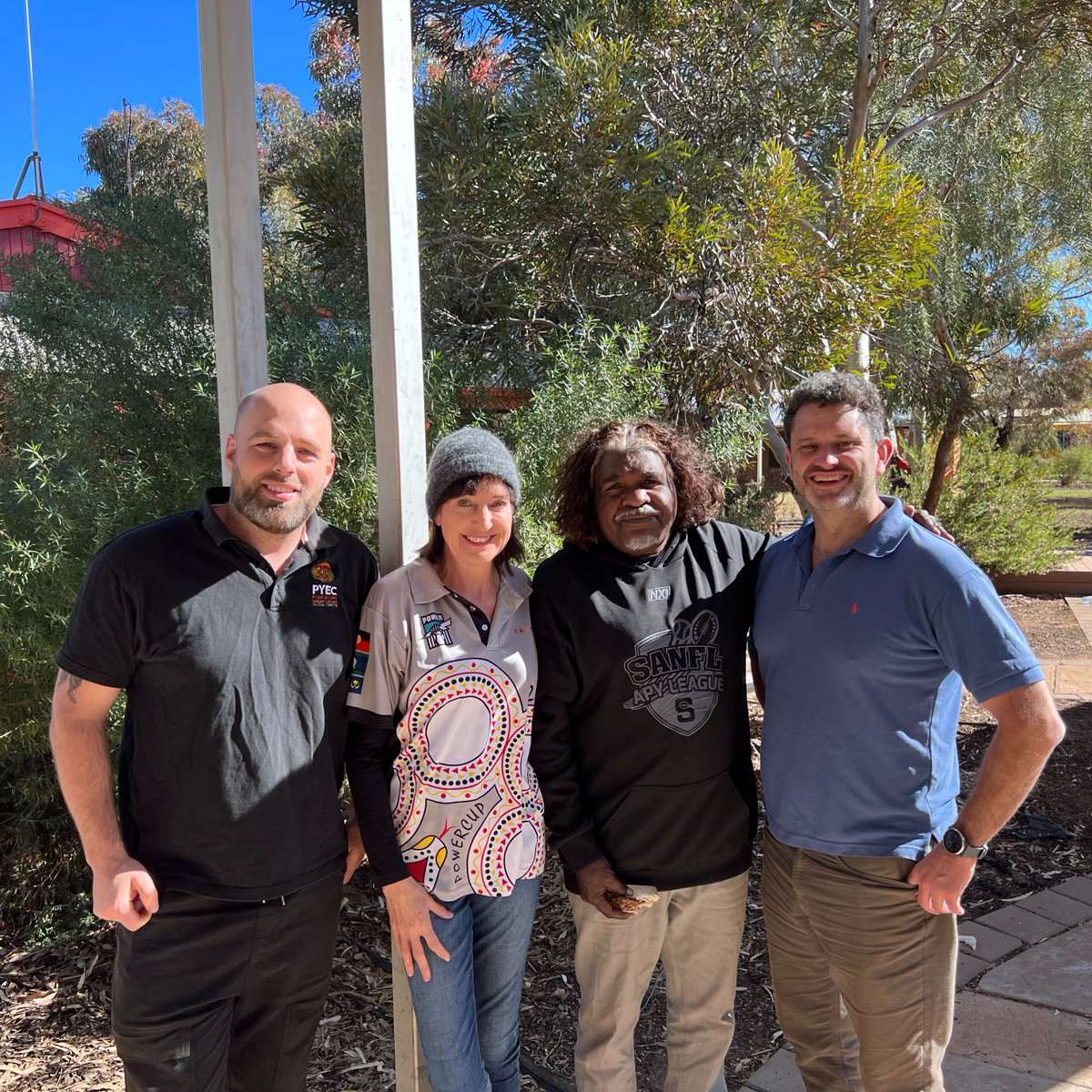 PYECAC's tweet image. Last week PYEC’s Executive Director Rueben Burton and General Manager Paul Malcolm visited Pipalyatjara Aṉangu school with Deputy Premier Susan Close, Minister for Education @BBoyerMP and Minister for Aboriginal Affairs @kymaher