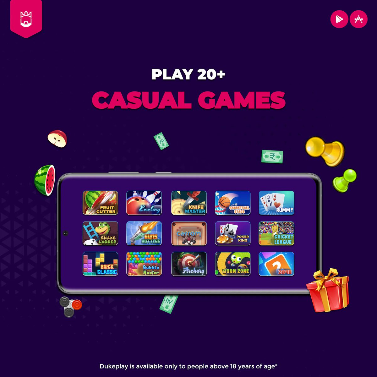 dukeplayindia's tweet photo. Play 20+ casual games only on Dukeplay !!
Download Dukeplay Now!!
https://t.co/G9yesqADme 
#bubbleshooter #ludo #ludosupreme #ludomoney #carrom #playdukeplay #earningapp #playandearn #realmoney #cashgame #snakeladder #fruitgame #dukeplayindia #archery #tictoctoe #brickgame https://t.co/RSkDeBlQkf