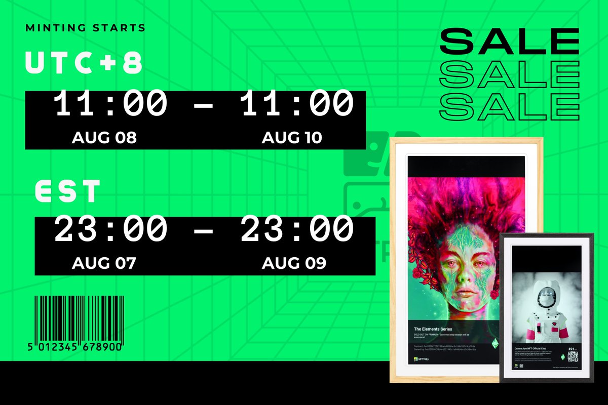 nftplay_fun's tweet photo. ‼️MINT NOW LIVE‼️
Show ur NFTs in ur Real Life！

🖼️Supply: 1000
🖼NFTPlay Pro（21.5'') : 0.33 ETH
🖼NFTPlay mini（10.1'') : 0.14 ETH

📍MINT SITE👇
https://t.co/MS5Rx0QLmr https://t.co/y7SNzck3f4
