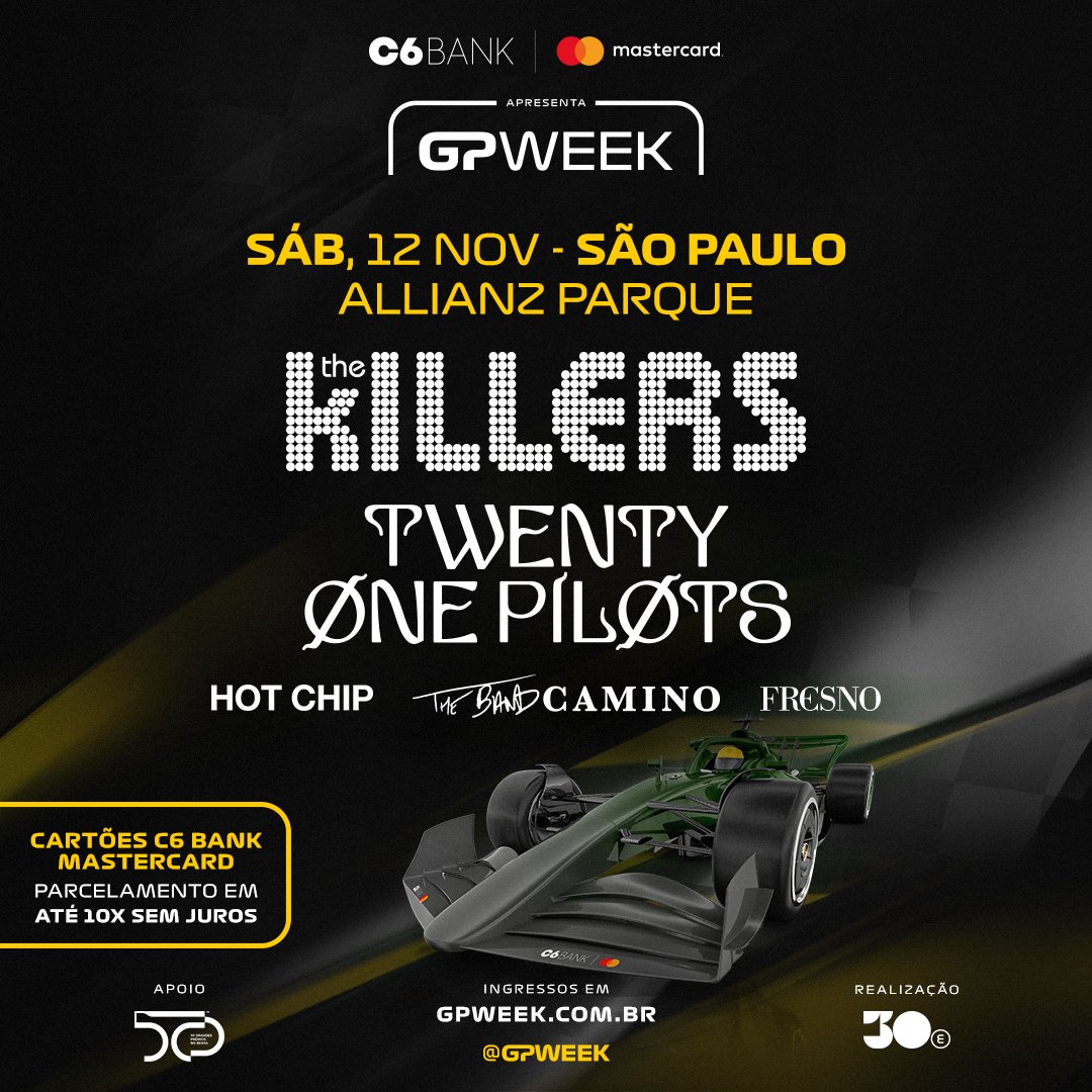 twentyonepilots's tweet image. this November, @GPweek has invited us to come down to São Paulo to perform amongst a handful of bands at this upcoming event. tickets are on sale this week, Aug 11 gpweek.com.br